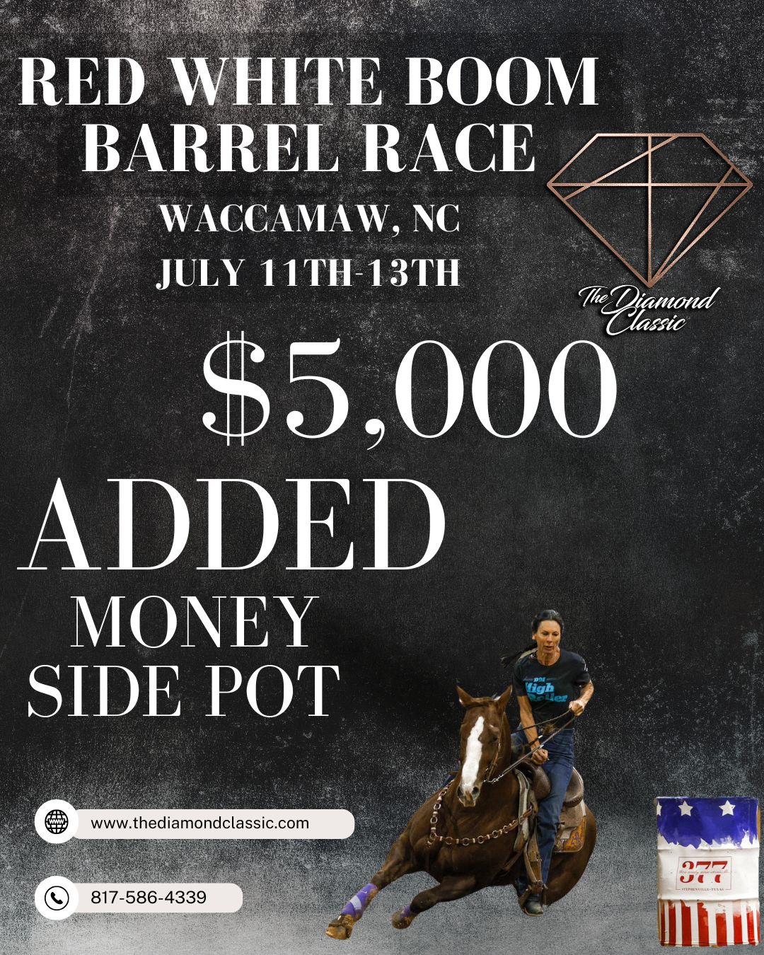 🐴Red White Boom Barrel Race